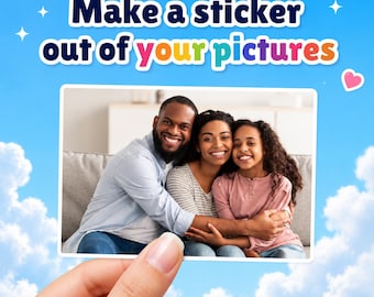 Pegatina fotográfica personalizada, calcomanía con imagen personalizada, regalo