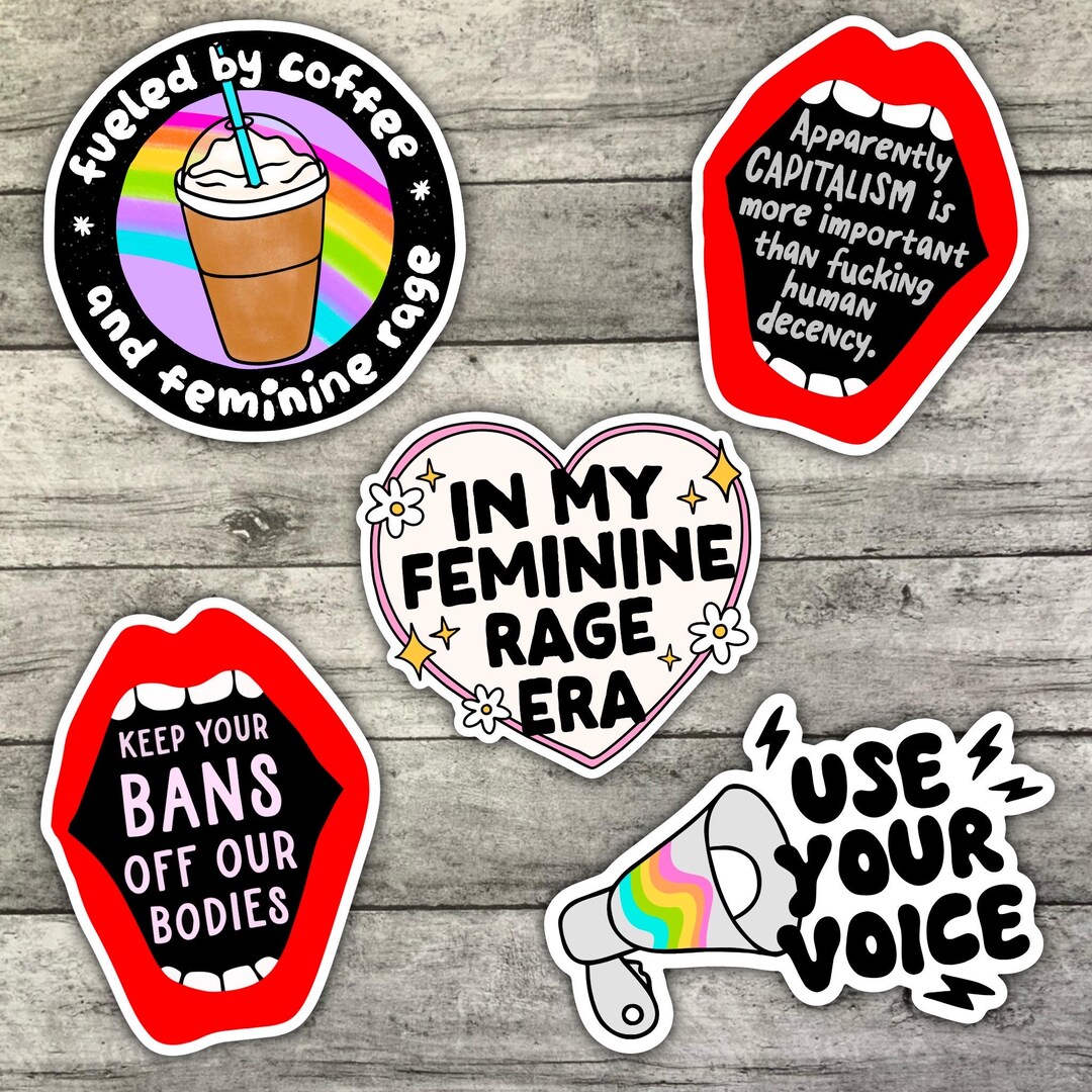 Women’s Rights Sticker Bundle, Funny Waterproof Stickers, Water Bottle ...