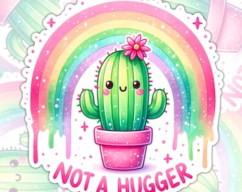 Not A Hugger, Funny Sticker, Cute Sticker, Waterproof Sticker, Water Bottle Sticker, Kindle Sticker, Laptop Sticker, Valajo Designs