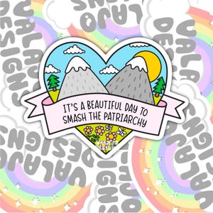 Smash The Patriarchy, Equality, Women’s Rights, Equal Rights, Waterproof Sticker, Water Bottle Sticker, Laptop Sticker, Kindle Sticker