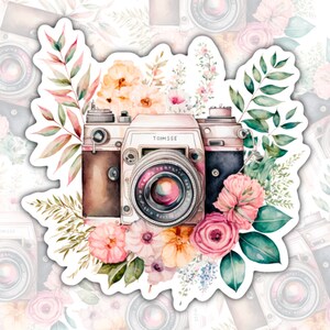 Camera Sticker, Pretty Sticker, Waterproof Sticker, Hydroflask Sticker, Water Bottle Sticker, Kindle Sticker, Laptop Sticker, Valajo Designs