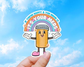 Sticker sticker regenboog grappige geestelijke gezondheid medicatie