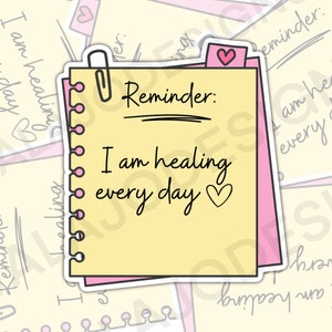 I Am Healing Every Day, Affirmation Stickers, Waterproof Stickers, Water Bottle Stickers, Kindle Stickers, Laptop Stickers, Valajo Designs