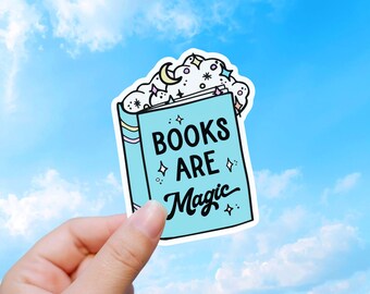 本は魔法のステッカー、読書好きへのギフト、文学的なデカール