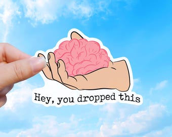 Funny Brain Sticker for ADHD, Mental Health Humor, Therapist Gift Vinyl Decal