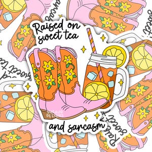 Criado com chá doce e sarcasmo: adesivo à prova d'água do sul, decalque de vinil