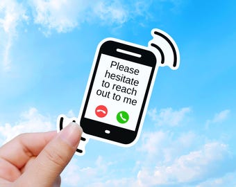 Rolig telefonklistermärke, introvert humor, ring inte-klistermärke