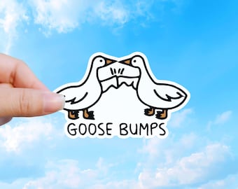 Goose Bumps Goose Pun Sticker, Funny Bird Humor Vinyl Decal