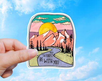May The Forest Be With You, Mountain, Nature Vinyl Sticker
