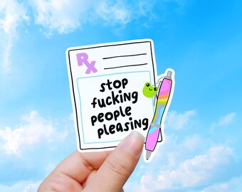 People Pleasing Sticker, Mental Health, Boundary Setting
