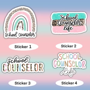 School Counselor Stickers, Waterproof Sticker, Laptop Sticker, Water Bottle Sticker, Kindle Sticker, Water Bottle Sticker, Valajo Designs