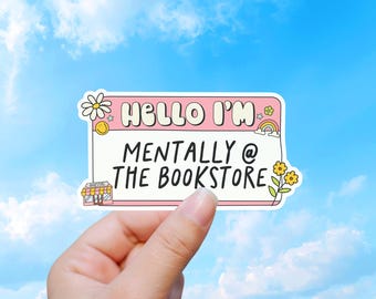 Boekwinkelsticker, sticker met de tekst "Mentaal in de boekwinkel"