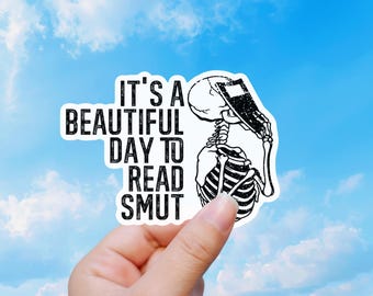 Smut Reader Sticker, Funny Romance Book Lover Vinyl Decal Gift