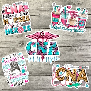 CNA Sticker Pack, CNA Life, Stickers, Waterproof Sticker, Water Bottle Sticker, Kindle Sticker, Laptop Sticker, Valajo Designs