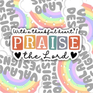 Praise The Lord, Cute Trendy Christian Sticker, Waterproof Sticker, Water Bottle Sticker, Kindle Sticker, Laptop Sticker, Valajo Designs