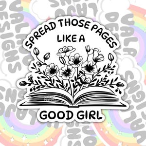Adesivo "Lettrice piccante", "Spiega quelle pagine come una brava ragazza" - Adesivo per libri immagine 2