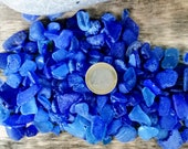 50 pcs cobalt blue sea glass bulk. genuine sea glass cobalt blue for crafting and decor tiny tumbled glass chips cobalt blue