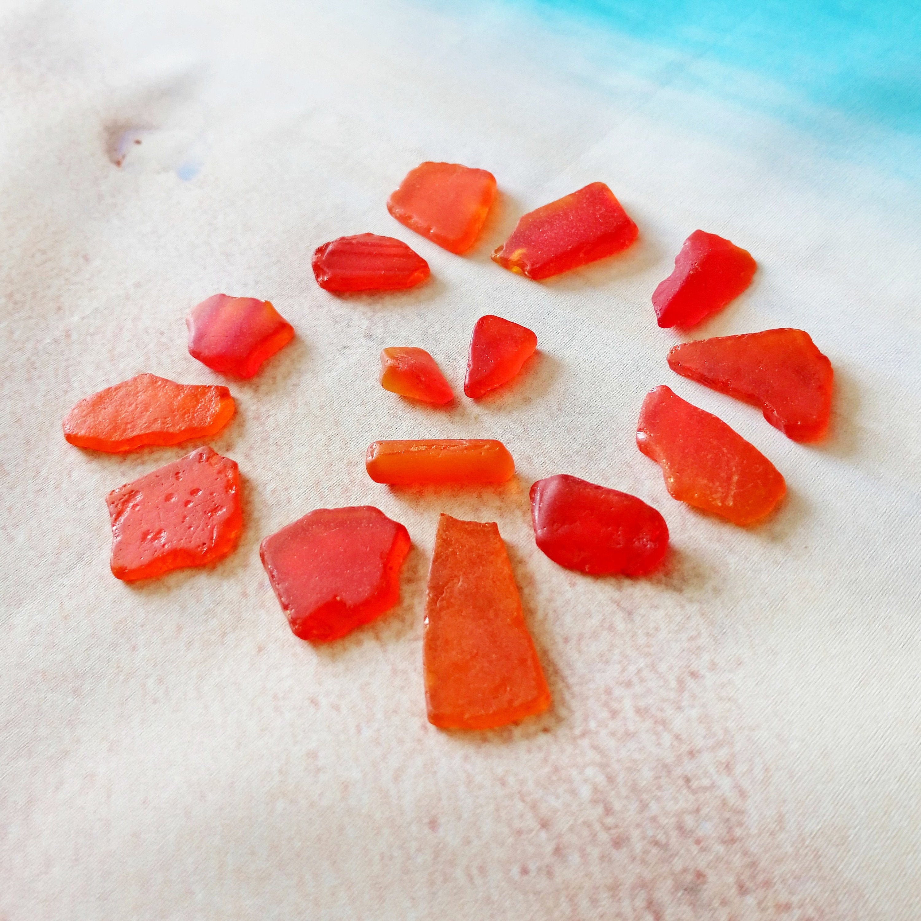 Orange Sea glass Bulk Japan Sea glass Jewelry Sea glass decor Etsy