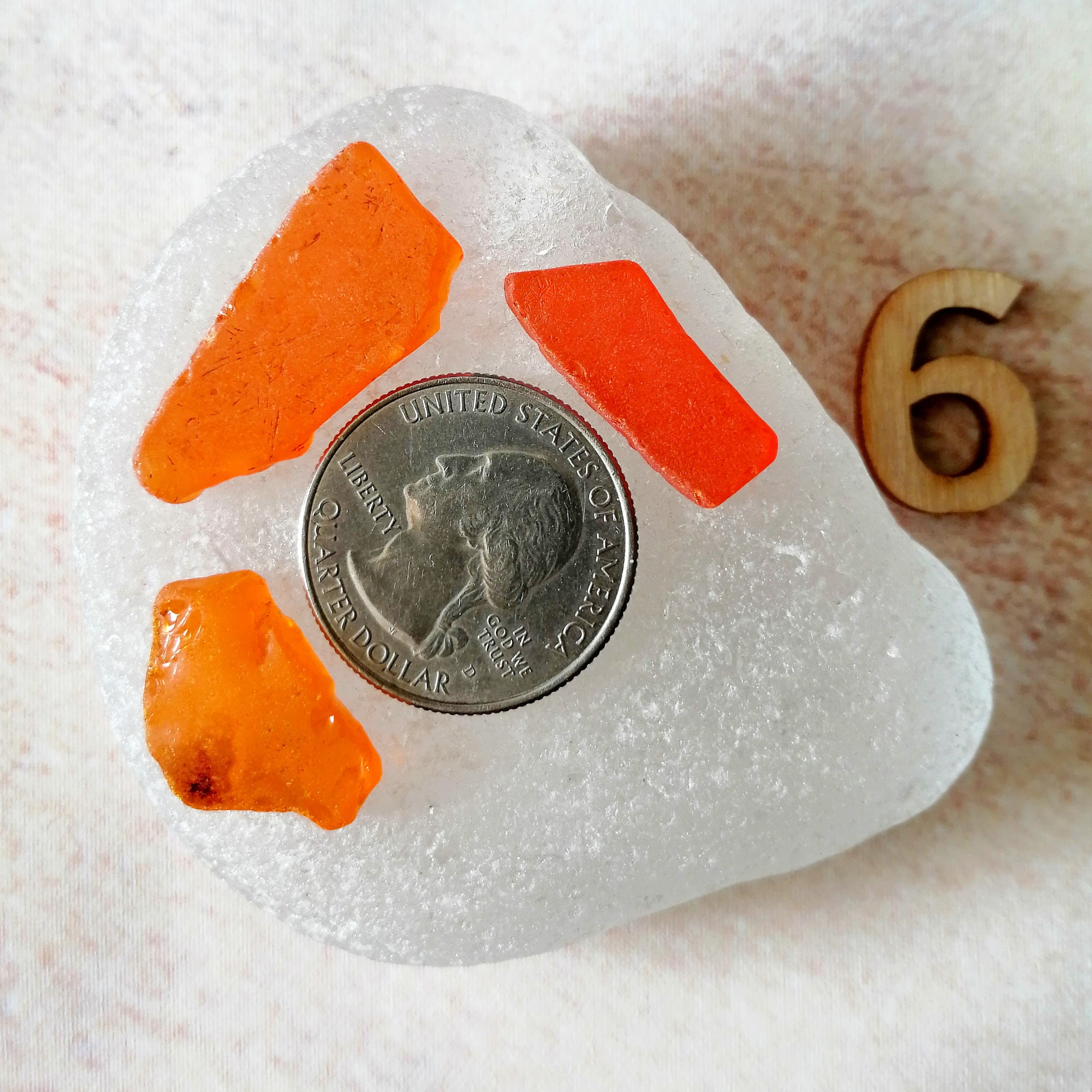 Orange Sea glass Bulk Japan Sea glass Jewelry Sea glass decor Etsy