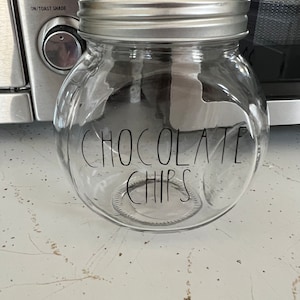 Glass Jar Chocolate Chips Canister Rae Dunn
