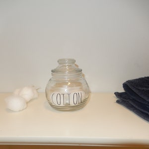 Rae Dunn Glass Cotton Ball Jar