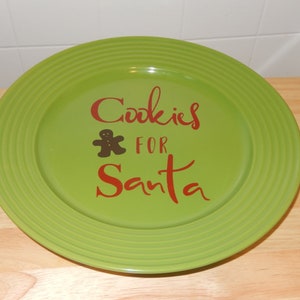 Customizable Ceramic Plate, Christmas Plate, Cookies for Santa Dish, Cookie Plate, Kids Cookie Plate, Personalized Kids Plate for Christmas