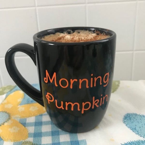 Ceramic Halloween Coffee Mug, Customizable Mug, Halloween Mug, Tea Mug, Fall Cup, Morning Pumpkin Coffee Mug, Pumpkin Cup