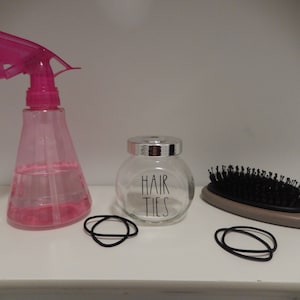 Rae Dunn Customizable Glass Hair Tie Jar
