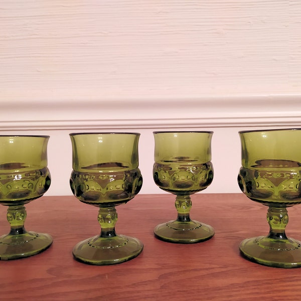 Vintage Green Wine Goblet Set by Colony
