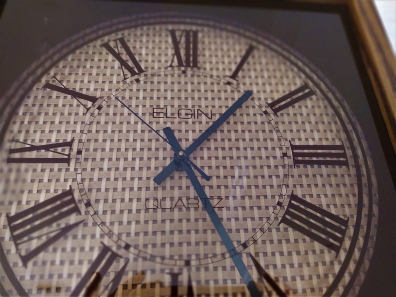 Vintage Elgin Wooden Quartz Wall Clock Etsy