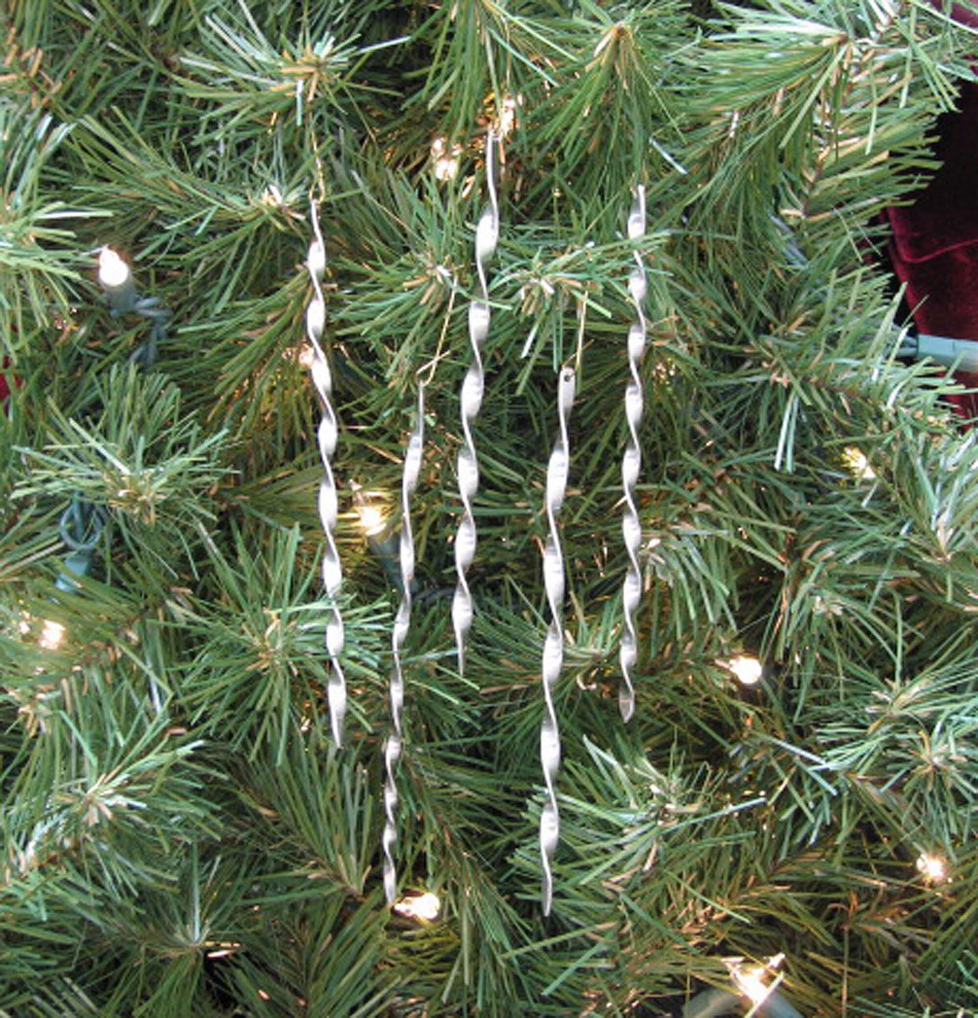 Icicle Pewter Tin Tinsel Christmas Tree Ornaments Victorian Etsy