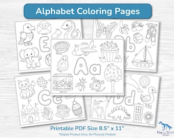 Alphabet Buchstaben Malseiten / Arbeitsblatt für Vorschulkinder zum Ausmalen ABC Buchstaben / druckbares PDF für Kindergarten / Kleinkinder & Hausschule
