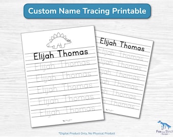 Custom Name Tracing Printable PDF Sheet / Pre-School Handwriting Letter Worksheet / Personalized Digital File