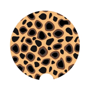 Leopard Car Coaster, Leopard Print, Car Accessories, Gift For Her, Leopard Gift, Car Coasters, Car Gift, Cute Coasters, Car Decor, Leopards