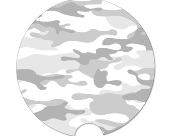 White Camo Car Coaster, White Camo, Car Stuff, Car Accessories, Hunting Gift, Trendy Gifts, Camo Car Coaster, Gift For Him, Stocking Stuffer