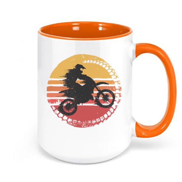 Dirt Bike Mug, Dirt Bike Sun, Motocross Mug, Dirt Bike Rider, Gift For Him Motocross Gift, Sublimated Design, Motorcycle Mug, Motorcycle