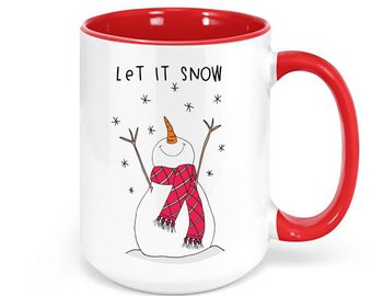 Let It Snow Coffee Mug, Let It Snow, Snowman Mug, Christmas Mug, Christmas Decor, Snowman Coffee Cup, Christmas Gift, Snowman Cup, Snow Mug