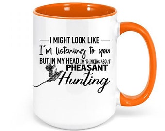 Taza de faisán, Pensando en la caza de faisán, taza de caza, caza de faisán, regalo para cazador, taza de papá, taza de café pheasant, gallo