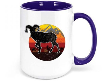 Bighorn Sheep Mug, Big Horn Sun, Ram Hunting, Bighorn Hunting, Wild Goat, Animal Mug, Sheep Mug, Gift For Him, Mountain Mug, Rustic Decor