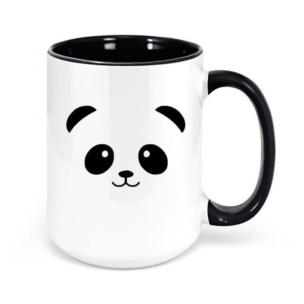 Panda Coffee Cup, Panda Face, Panda Bear Mug, Panda Lover, Bear Mug, Gift For Her, Birthday Gift, Panda Bear Cup, Mom Gift