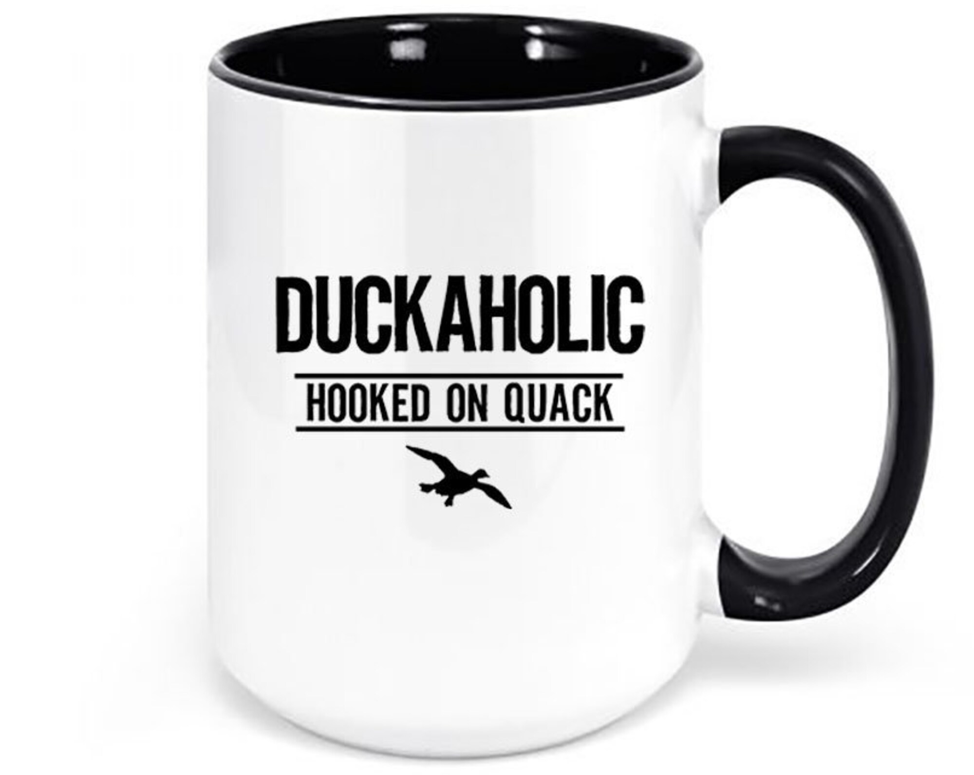 Discover Duckaholic Caneca De Cerâmica Com Cor Interna Pato Preto