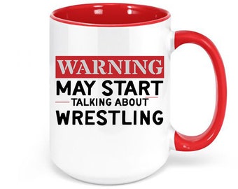 Wrestling Mug, Talking About Wrestling, Wrestling Gift, Gift For Wrestler, Sublimated Design, Wrestler Gift, Funny Mugs, Coffee Cups, Trendy