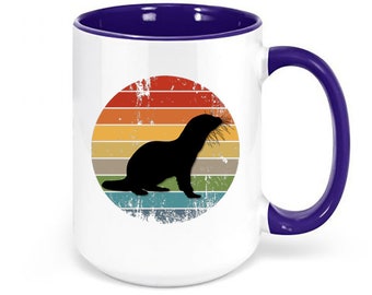 AO-2MC River Otter Mug+Coaster Christmas/Birthday Gift Idea 