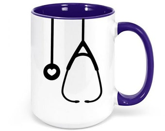 Doctor Mug, Nurse Mug, Stethoscope, Gift For Nurse, Dr. Coffee Cup, Gift For Doctor, Stethoscope Mug, Medical, Health Field, Nurse Graduate
