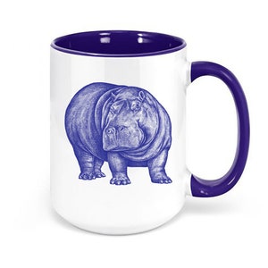 Hippo Coffee Cup, Hippo, Hippo Mug, Gift For Hippo Lover, Hippopotamus Cup, Hippopotamus Mug, Sublimated Design, Gift For Her, Hippo's