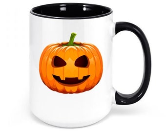Taza Jack-O'-Lantern, taza de café de calabaza, taza de Halloween, copa de calabaza, tazas sublimadas, decoración de Halloween, taza de café espeluznante, Jack-O'-Lantern