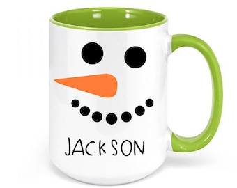 Personalized Snowman Mug, Custom Snowman, Snowman Coffee Mug, Christmas Mug, Kid's Coffee Cup, Snowman Cup, Christmas Coffee Cup, Snow Mug