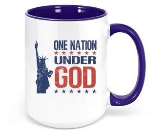 Patriotic Mug, One Nation Under God, Statue of Liberty, Lady Liberty Mug, 4th Of July Cup, America Mug, Patriotic Coffee Cup, USA Cup, Flag