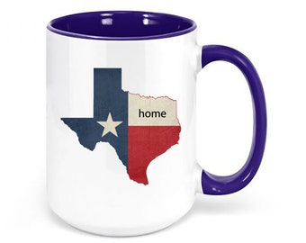 Texas Coffee Mug, Texas Is Home, Texas Cup, TX Mug, TX Is Home Mug, Texan Mug, Gift For Him, Lone Star State, TX Cup, Gift For Texas, Mugs