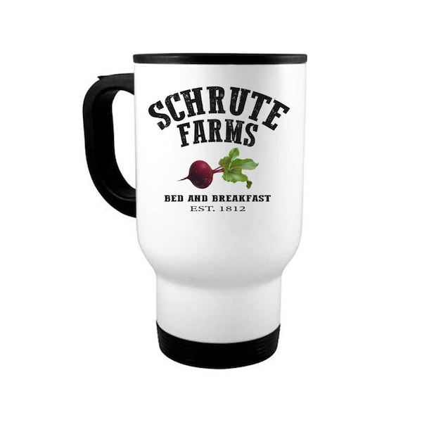 The Office Mug, Schrute Farms, 14oz Travel Mug, Schrute Farms Mug, Gift For Her, The Office Gift, Dad Mug, Dwight Mug, Funny Mugs, Dwight